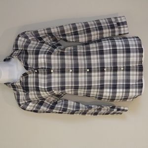 J. Crew Factory Plaid Tie Waist Long Sleeve Shirt Size Small
